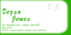 dezso jenes business card